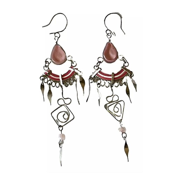 Dangle Earrings Lot 4 Chandelier Drop Artisan Vintage Festival Boho Fairy Hippie - Picture 7 of 9